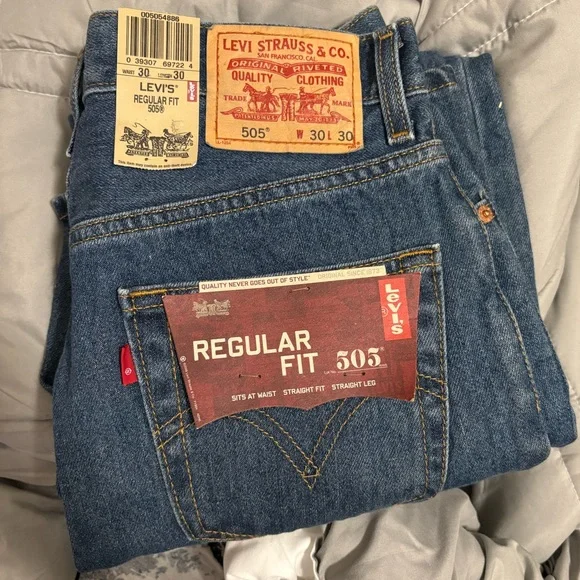 Levi's Men's 505 Regular Fit Jeans - Picture 4 of 7